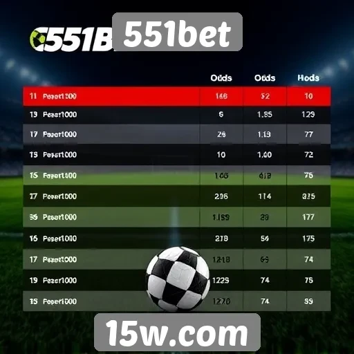 Comparação das odds na 551bet e concorrentes